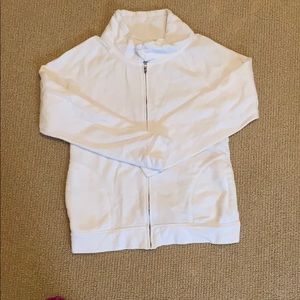 Crewcuts white zip up sweatshirt